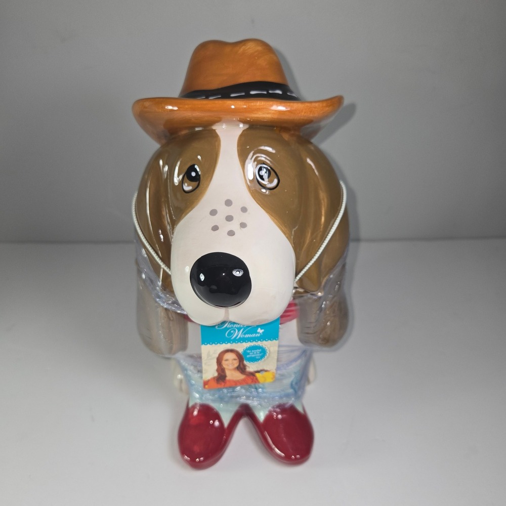 The Pioneer Woman Charlie Boots Cookie‎ Jar Ceramic Dog Cowboy Hat